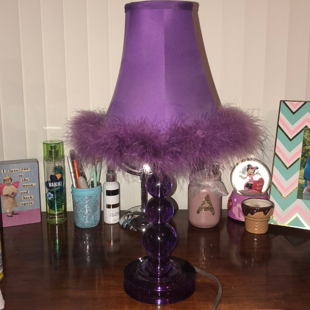 Purple Feather Lamp